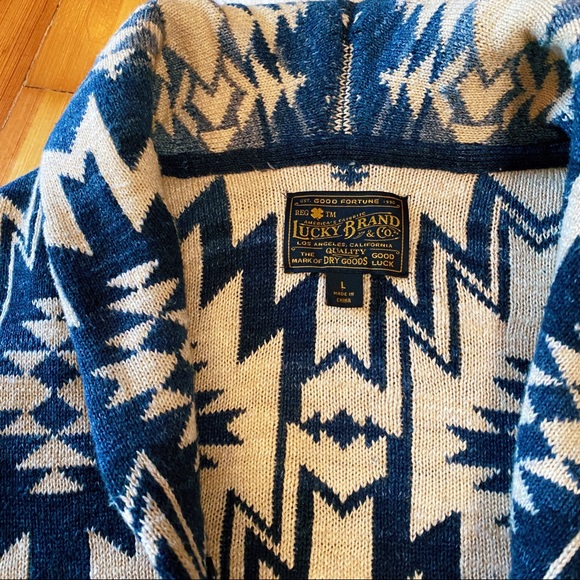 Lucky Brand western print 100% cotton cardigan - Picture 3 of 4